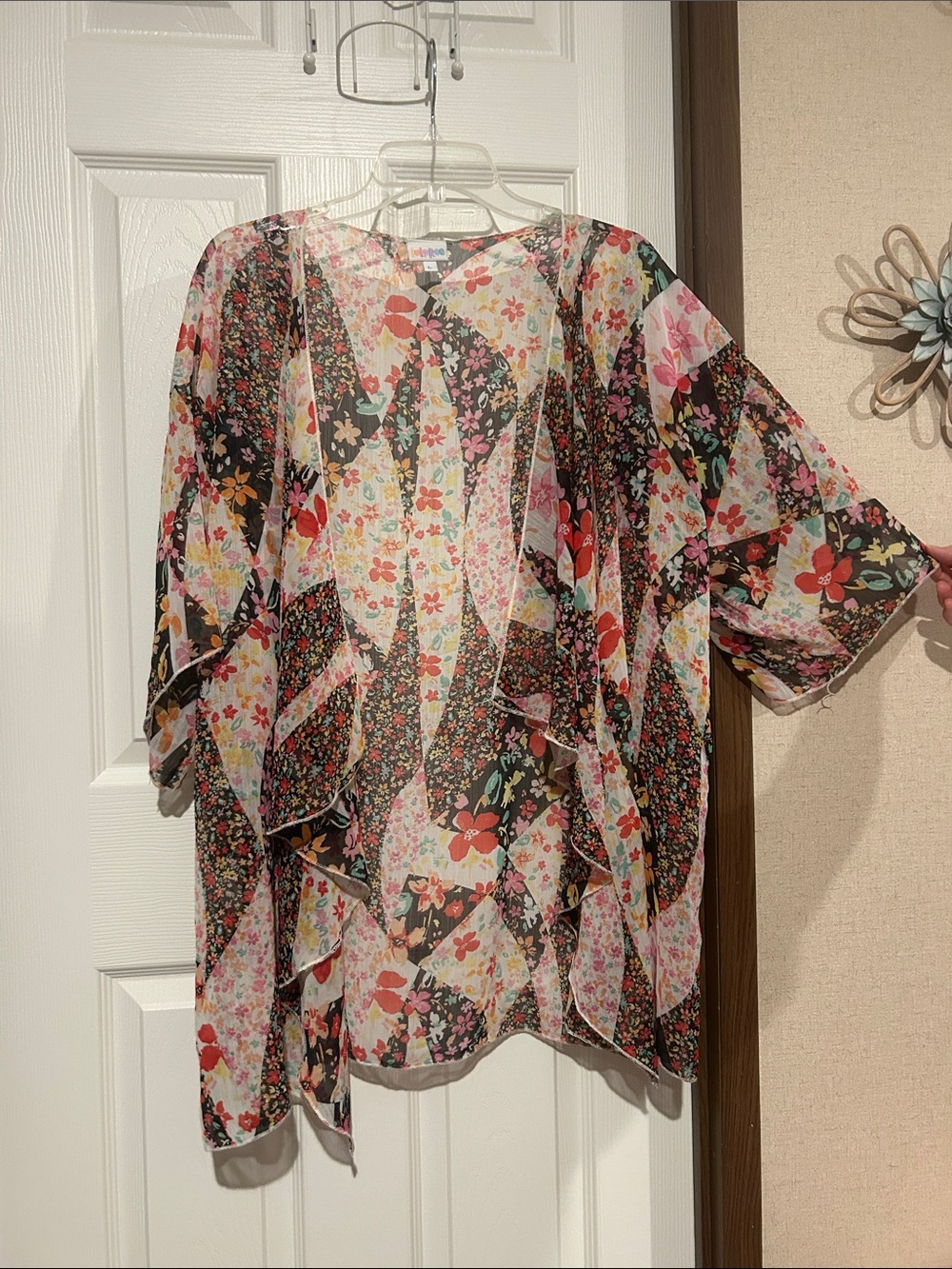 Floral Sheer Kimono Jacket - Multicolor lularoe large